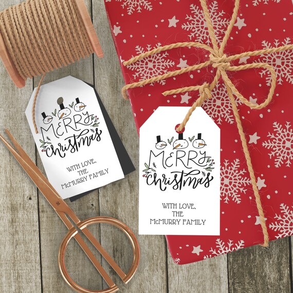 Snowman Gift Tags, Holiday Favor Tags, Printable Favor Tags, Christmas Tag Template, Printable Gift Tags, Christmas Gift Tags Il_570xn
