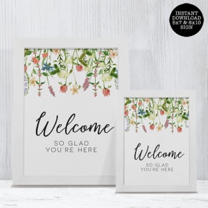 Boho Wildflower Bridal Shower Sign Kit, 10 Printable Wedding Signs, Floral Party Signs, Printable Signs, Botanical Sign, Floral Party Decor image 3