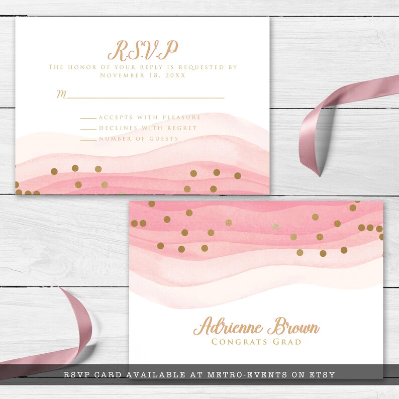Blush Pink & Gold Welcome Sign: Watercolor Party Decor (Corjl Template) image 6