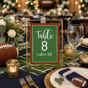 Football Table Numbers, Editable Football Baby Shower Table Numbers, Sports Party Table Numbers image 5