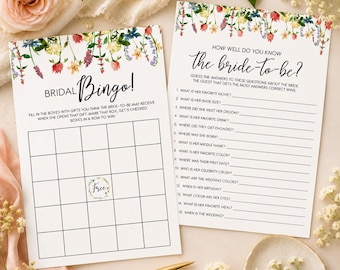 Botanical Bridal Shower Games Bundle, Wildflower Bridal Shower Game Set, Bridal Shower Activities, Instant Download, Garden Party Games