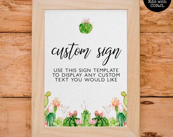 Cactus Bridal Shower Sign: Custom Fiesta Decor (Digital Download)
