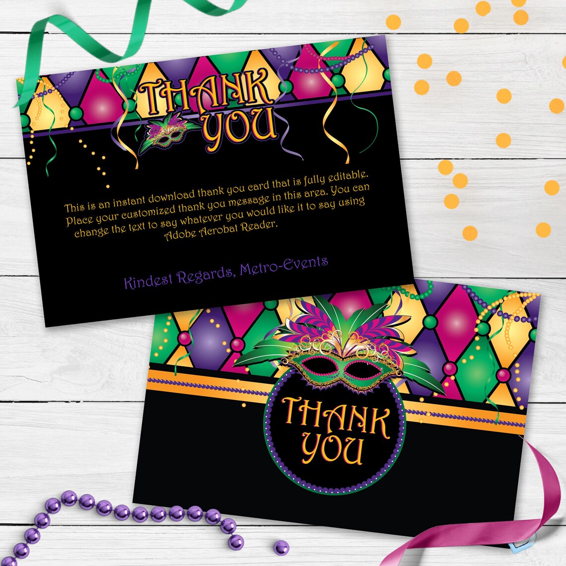 mardi gras thank you gift