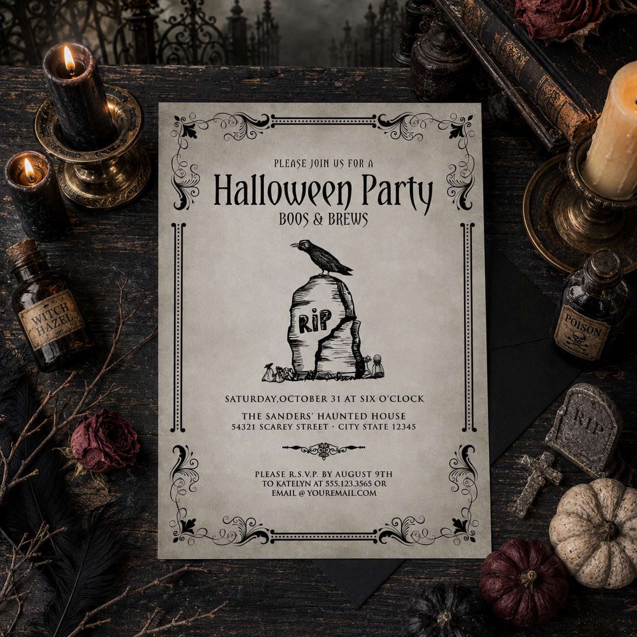 Editable Halloween Invitation