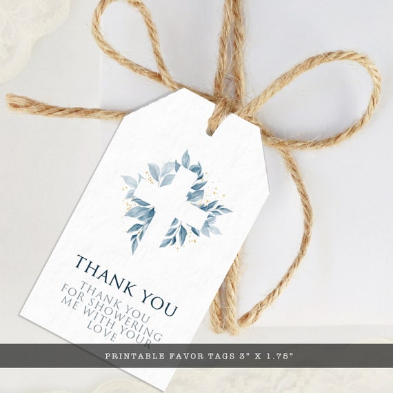 100 Pieces, Baptism Thank You Tag Template, Boho Christening Thank You Tags,  Custom Tags - AliExpress