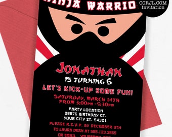 Ninja Birthday Invitation: Printable Karate Warrior Party (Corjl Template)
