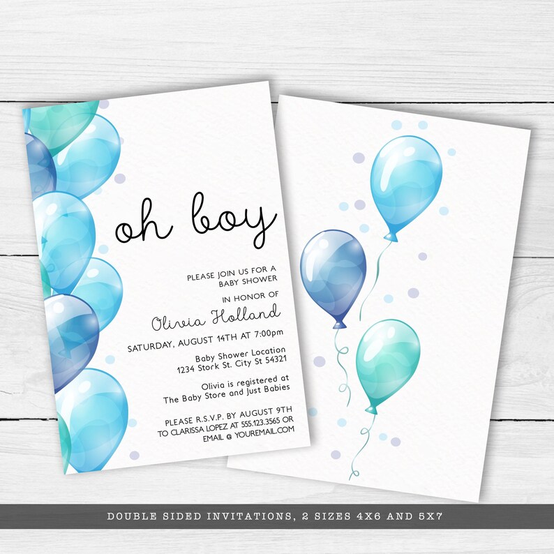 Oh Boy Baby Shower Invitations Baby Boy Shower Invitation Etsy