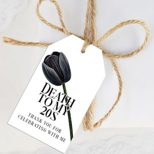 Minimalistische druckbare Geschenkanhänger, Death to My 20s Geschenkanhänger DIY, Sofort Download, Corjl Template Death to my Jugend Thank You Tags
