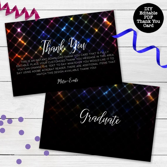 Rainbow Sparkle Thank You Cards, Sparkle Thank You Notes, Rainbow Thank You Card, Custom Thank You Card, Thank You Note Il_570xn