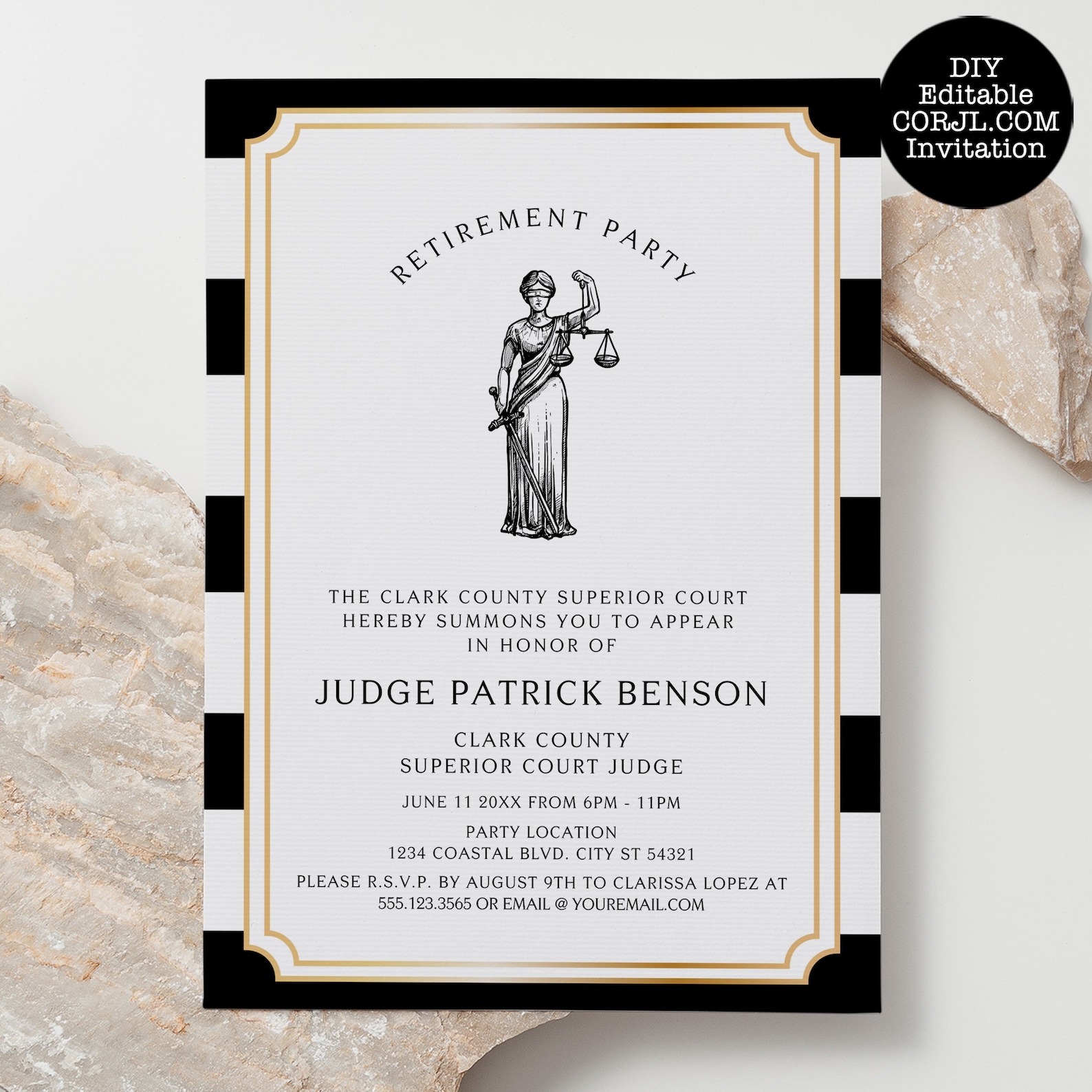 Judge Retirement Party Invitations, Lawyer Retirement Party Invitations, Retirement Invitations