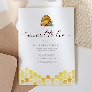 Editable Bride to bee Invitation, Spring and Summer Bridal Shower, Printable Invitation, Bee Invitation Instant Download Corjl Template