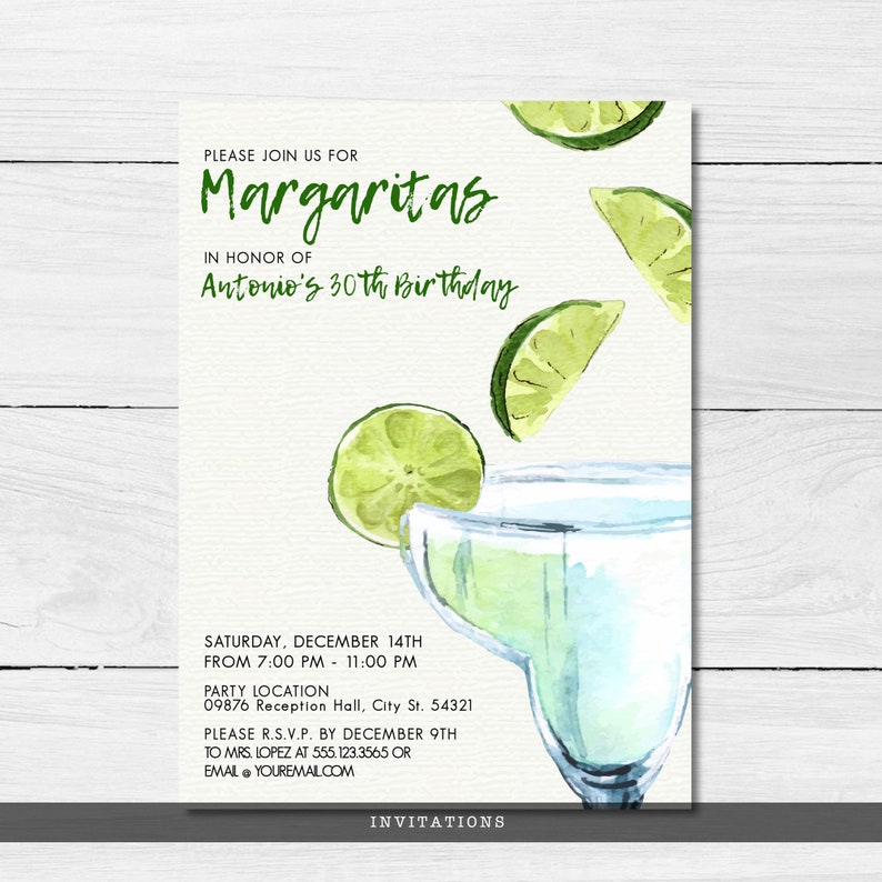 Margarita Party Invitation Printable Invitation Editable - Etsy España