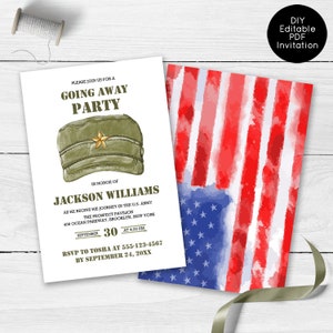 Patriotic Housewarming Invitation New Home 4th of July Printable Invitation Just Moved Military PCS Editable Template Download Corjl #060