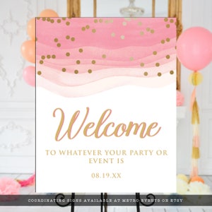 Pink and Gold Graduation Party Invitations: Watercolor Design (Corjl Template) image 6