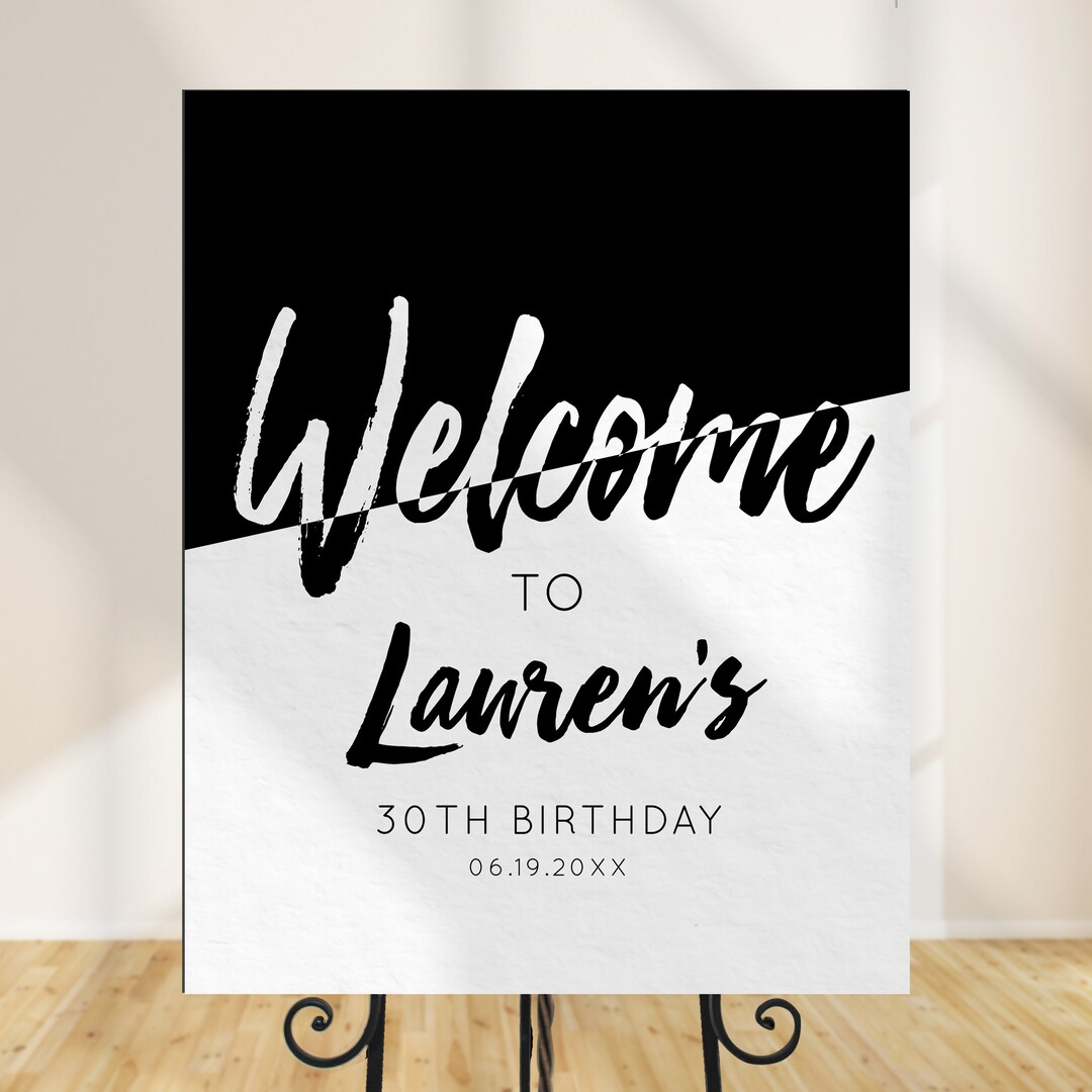 Printable Modern Minimalist White and Black Welcome Sign, Printable ...