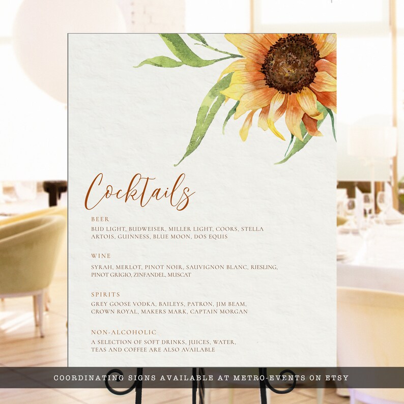 Sunflower Food Menu Rustic Dinner Menu Food Menu Dinner Etsy