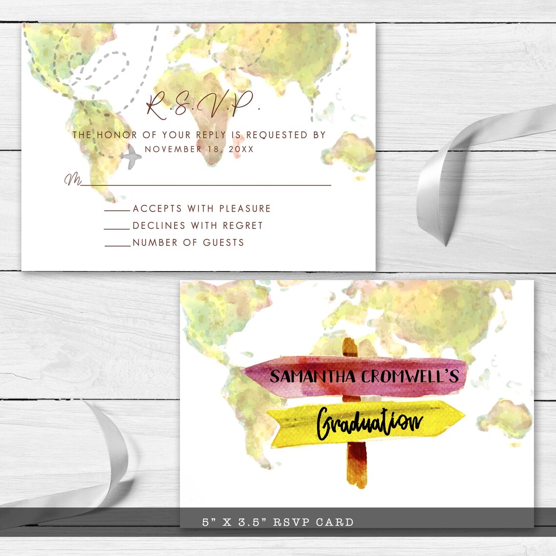 Travel-themed RSVP Cards RSVP Card Template World Map RSVP - Etsy