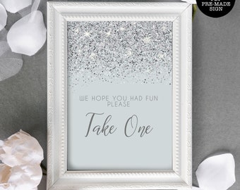 Silver Glitter Sign, Wedding Sign, Bridal Shower Sign, Printable Signs, Instant Download, Glitter We Hope You Had Fun Sign, Favor Sign