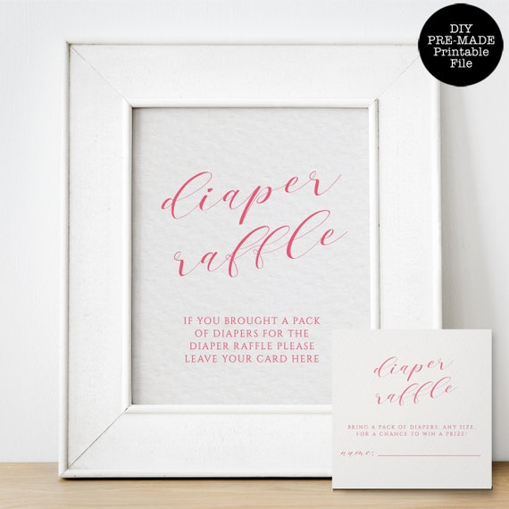 Diaper Raffle Sign, Girl Baby Shower Sign, Instant Download, Baby Shower Sign, Baby Shower Raffle Sign, Printable Shower Sign, Diaper Raffle Il_570xn