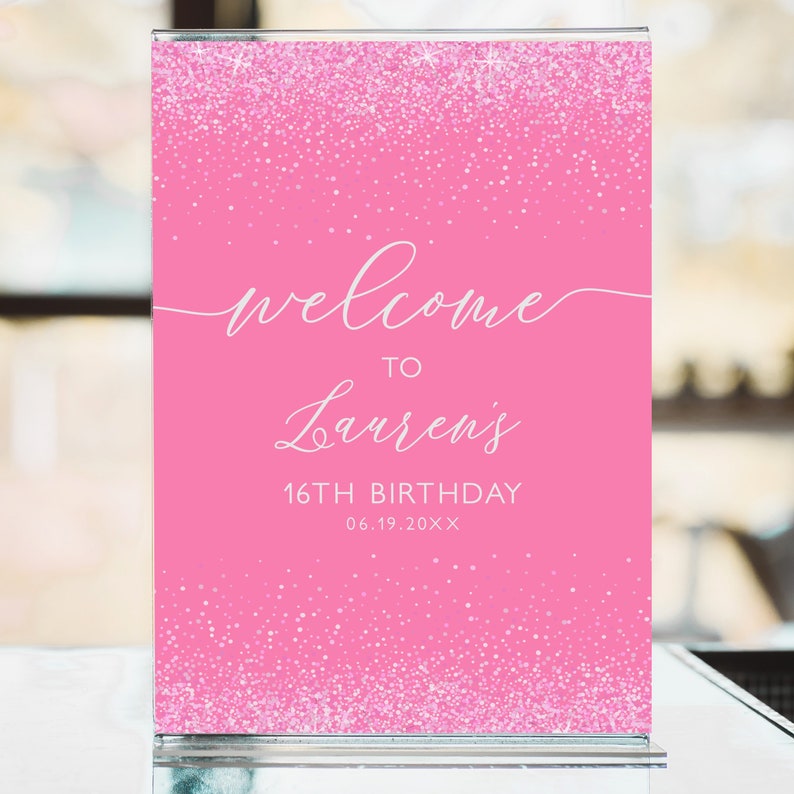 Sweet Sixteen Welcome Sign Printable Party Sign Instant - Etsy