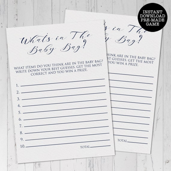 What's in the Bag Game Instant Download Printable Game Etsy