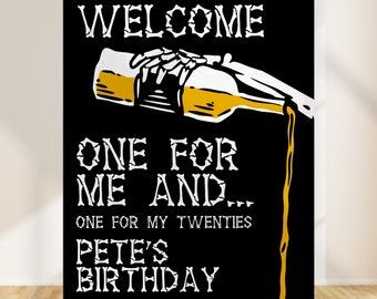 Printable Party Sign Death to My 20s Welcome Signs Death to My Youth, Instant Download, Adios to my 20s Birthday Signs Corjl Template