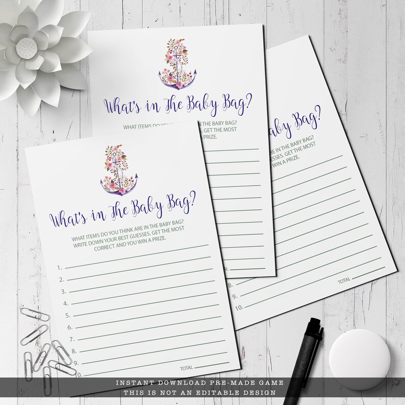 What's in the Bag Instant Download Shower Game Etsy