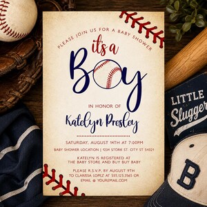 Vintage Baseball Baby Shower Invitation Bundle, Baseball Baby Shower Games, Editable Boy Baby Shower Invite Kit, Sports Baby Shower Decor image 4