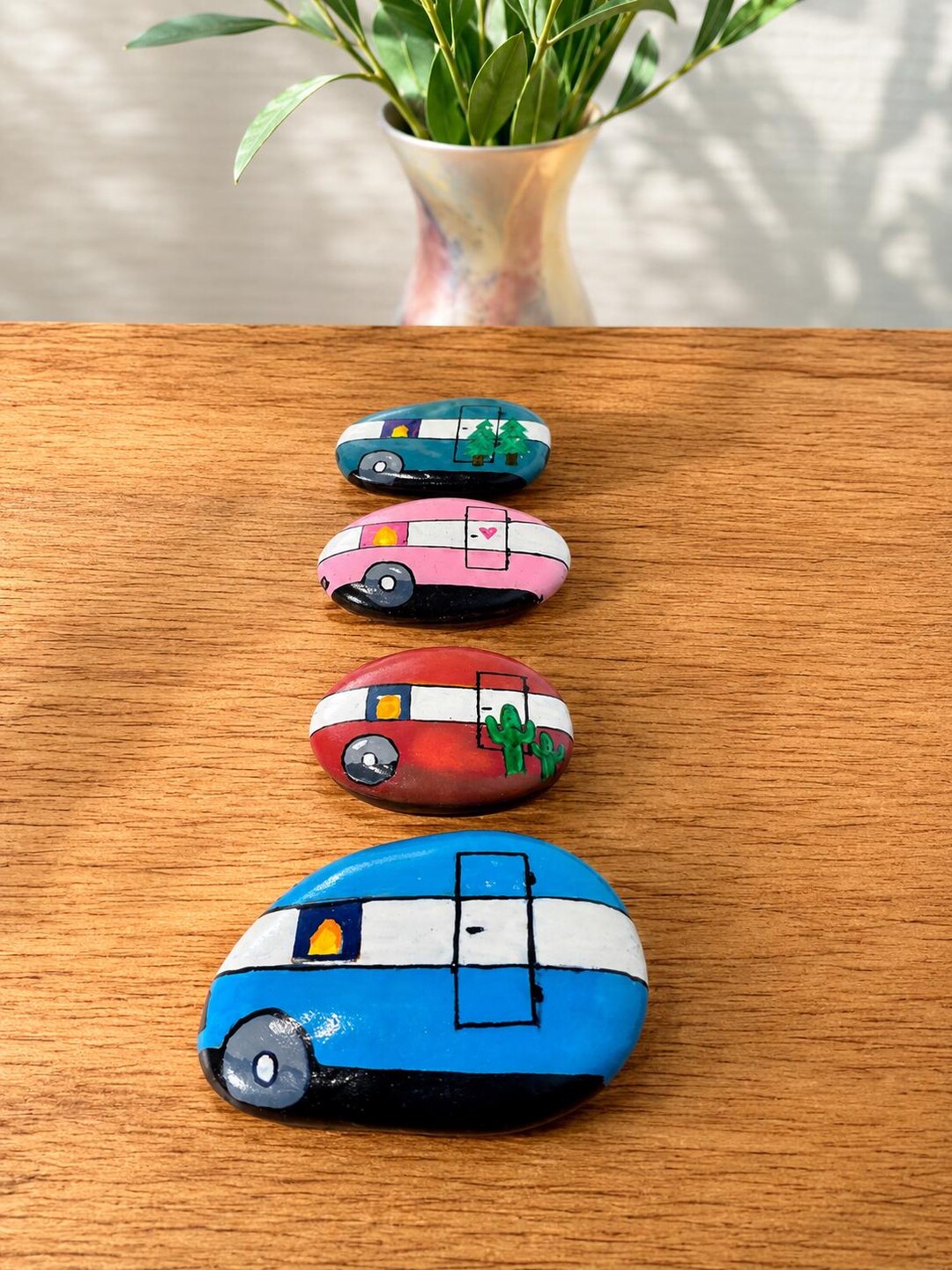 Hand Painted Retro Camper Rocks – Boho RV Decor, Vintage Trailer Art - Etsy