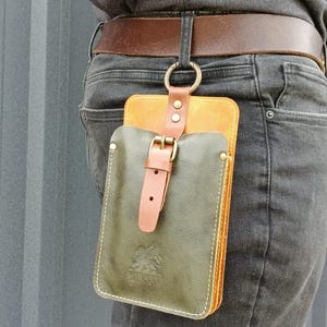 Olive Green Ivory Bag, iPhone 17 16 15 Pro Max Wallet Case, Small Shoulder Purse, Belt Loop Pouch, Passport Holster for Traveling