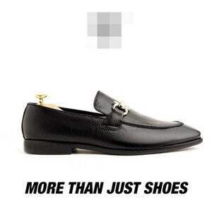 Handmade Black Leather Horsebit Loafers for Men, genuine full‑grain leather, handstitched, slip‑on dress shoes, custom sizes