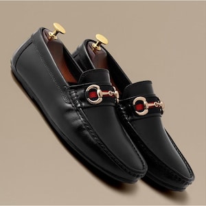 Handmade Men’s Luxury Leather Loafers – Slip-On Breathable Casual Driving Shoes