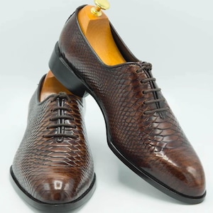 Handmade Python Leather Oxford | Men's Exotic Dress Shoes
