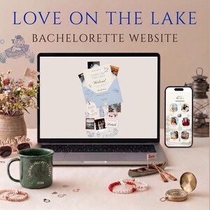 Sitio Web Despedida de Soltera Lago, Plantilla Itinerario Canva, Planificador Viaje de Chicas, Invitación Digital Casa del Lago