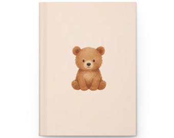 Cute Teddy Bear Hardcover Journal | Soft Pastel Nursery Notebook
