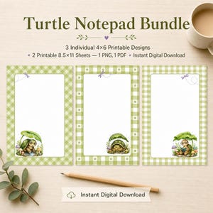 Turtle Notepad Bundle | 4x6 Stationery Bundle (Digital Download)