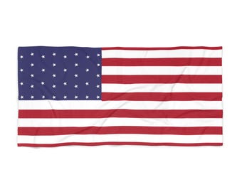 American Flag Beach Towel | Stars Stripes Patriotic Pool Towel