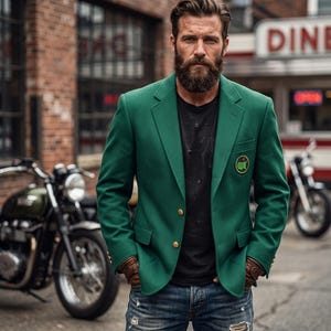 Men’s Green Golf Master Blazer | Classic Tournament Champion Sport Coat | Handcrafted Lightweight Cotton Formal Party Jacket