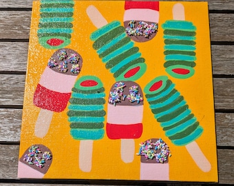 Cuadros sobre lienzo con textura de helado