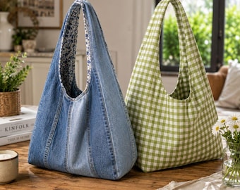 Slouchy Hobo Bag Sewing Pattern PDF – Reversible Shoulder Bag | Beginner Friendly | Instant Download