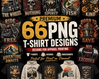 Ultimate Print Design Bundle | PNG T-Shirt & Hoodie Designs | Transparent Background | 300 DPI
