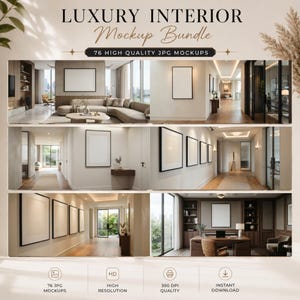 76 luxuriöse Interieur-Mockups | Moderne Wohnszenen (Digitaler Download) Bild 2