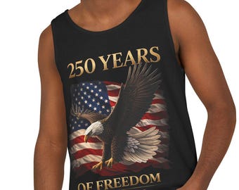 250 Years Freedom Tank Top | Patriotic Eagle Flag Graphic Apparel