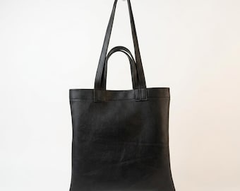 Leather Tote Bag for Women, Minimalist Leather Shoulder Bag, Large Everyday Handbag, Elegant Work Bag, Casual Shopping Bag, Gift for Her