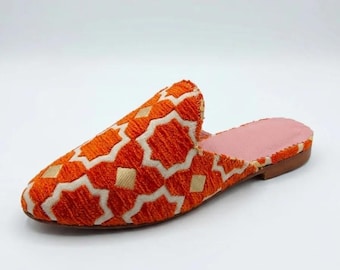 Handmade Moroccan Leather Babouche Slippers | Women's Boho House Shoes | Artisan Indoor Slippers | Traditional Marrakech Gift