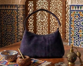 Women's Suede Shoulder Bag | Hobo Handbag | Minimalist Leather Purse | Everyday Tote Bag | Casual Chic Handbag | Gift for Women