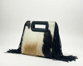 Genuine Leather Fringe Crossbody Bag, Handmade Boho Shoulder Bag, Minimalist Leather Bag, Stylish Everyday Accessory , Luxury Gift for Her