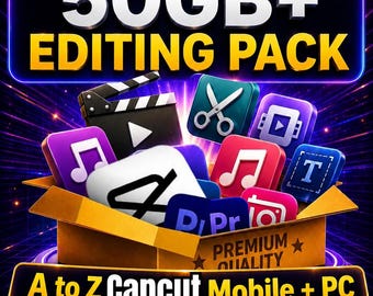 Pacchetto di editing CapCut 50GB+ / Tutorial completo per dispositivi mobili e PC / Transizioni, effetti sonori, materiali di editing e guida all'accesso a CapCut Pro