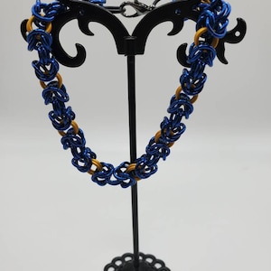 Milwaukee Brewers blue and gold Byzantine chainmaille bracelet
