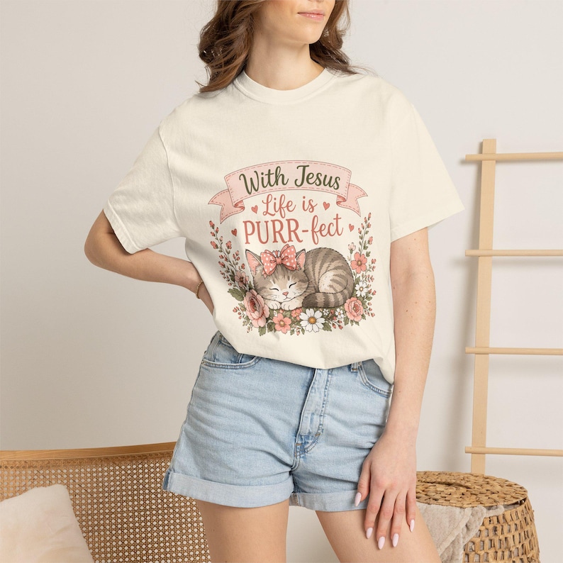 Jesus Life is PURR-fect — Christian Cat Tee